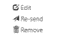 list of options: edit, re-send and remove